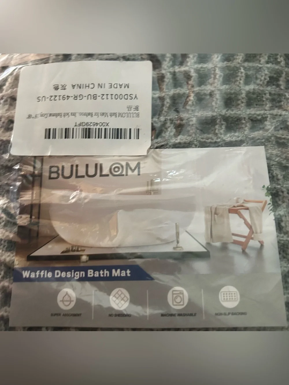 Bululom Waffle Weave Bathroom Mat - Gray